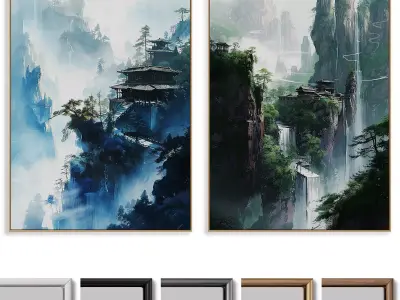 Abstract Painting Frame set 3D model 11