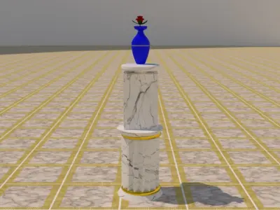 The Iconic Horse Table With Flower Vase 3D model