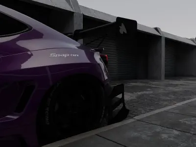 Realistic Car Alley Scene 3D Blender Textured FBX OBJ MTL Files 3D model