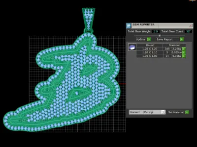 HIP HOP STYLISH ALPHABET B PENDANT 3D PRINTABLE MODEL 3D print model