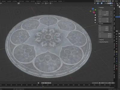Lotus pattern base platform floor base platform 3D model