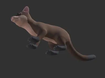 Cartoon Marten Low-poly 3D model