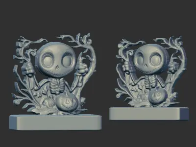 cute skull hallowen decoration 3D print model
