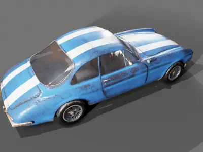 Old Ferrari  Game Asset 3D model