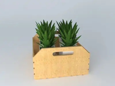 Tray with plants Free 3D model