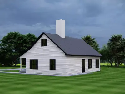 Modern American House Exterior 3D Model Architecture Design 3D model