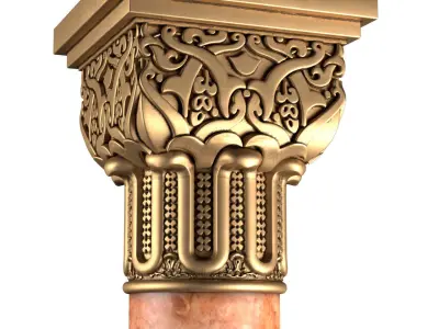 Column in oriental style Arabic columns 3D model