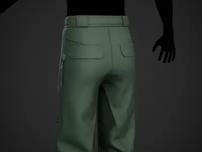 Green Snowboard Pants Style 3  Low-poly 3D model