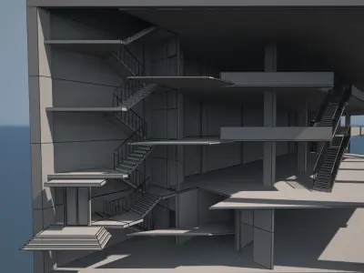 office building Low-poly 3D model 7