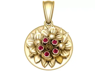 Luxury Floral Cluster Medallion 3D Printable Model 3D print model
