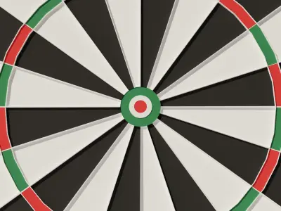 Throwing Dart and Bullseye Low-poly 3D model