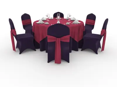 Banquet Table and Chair 49 3D model