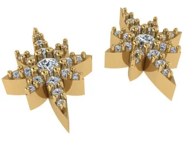 Star Diamond Earring 2555 3D print model
