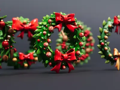 Christmas decoration wreath garland 3D model