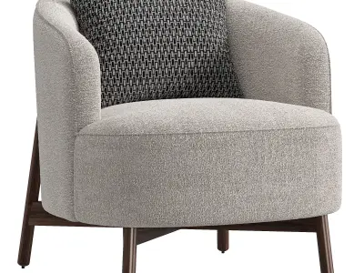 Porada Copine Wood Armchair 3D model