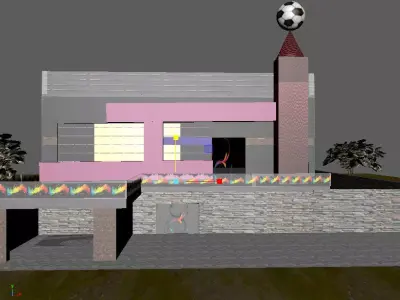 luxury house full 3D model  3D print model