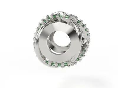 Rounded Intertwined Charm with gems 3D print model