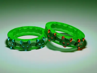 Bag and rings 3D model