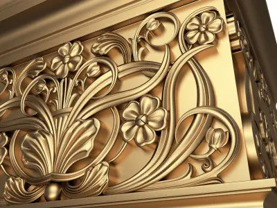 Carved Capital 01202 Low-poly 3D model