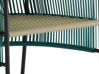 Green Woven Outdoor Dining Chair 3D model
