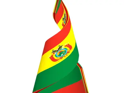 Bolivia Flag Helix structur 3D model