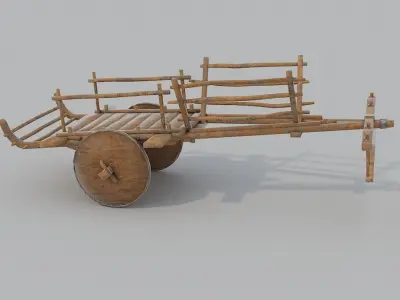 Ox Cart Low-poly 3D model