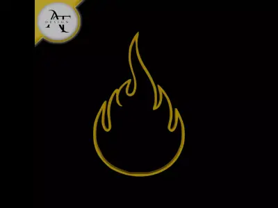 Simple Flame Symbol - 2D Art Free 3D print model 3