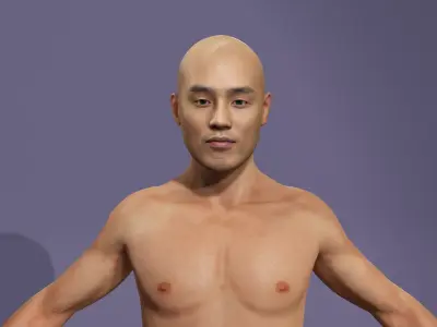 Japanese adult film actor Tony Ooki  3D model