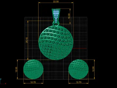 LUXURY GOLD LOCKET SET 3D PRINTABLE MODEL 3D print model