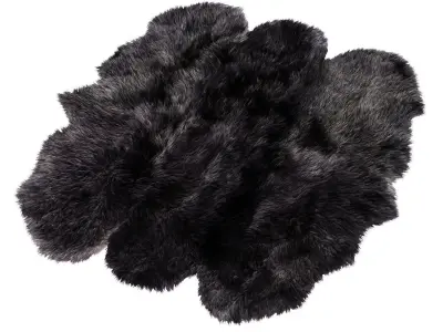 Sheepskin Area Rug Gray 3D model