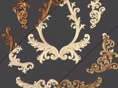 Classic ornament pack01 3D model