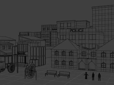 Low  poly city pack Low-poly 3D model