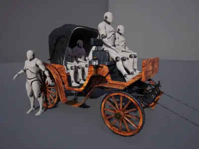 The Carriage 01 Low-poly 3D model