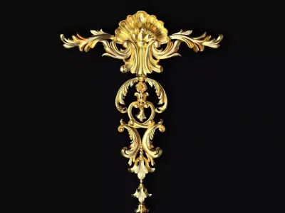 Central decor ornament for furniture 3D model 828