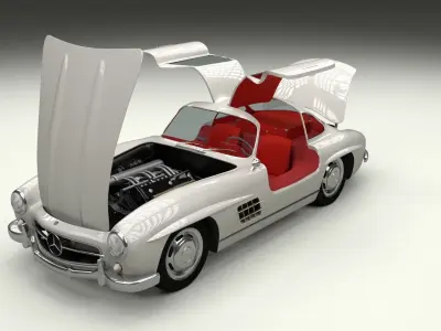 Fully Modelled Rigged Mercedes 300SL Gullwing 3D model
