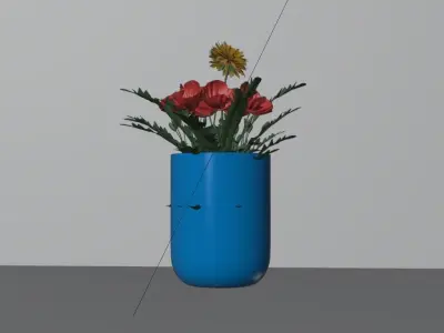 BEAUTIFUL VASE WITH FLOWERS Free 3D model