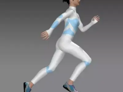 Sporty girl Low-poly 3D model