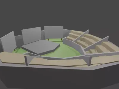 Amphitheater auditorium with circular seating area Free low-poly 3D model