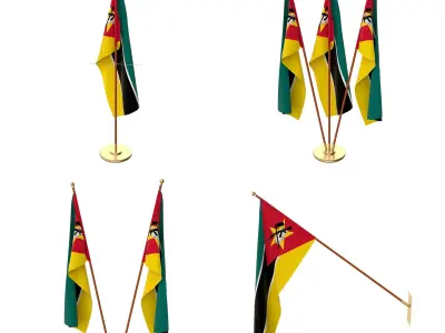 Mozambique Flag Pack 3D model