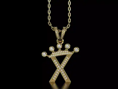 X letter pendant 3D print model