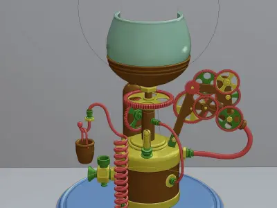 Steampunk decorative table lamp 3D model