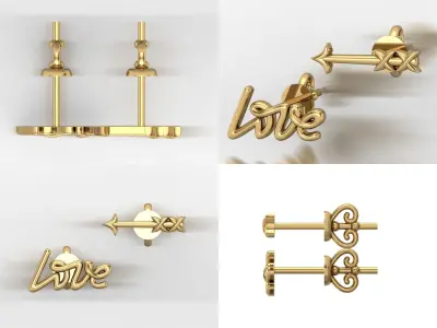 Earrings bi 6 3D print model