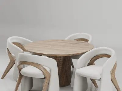 Dinning chair and table37 3D model