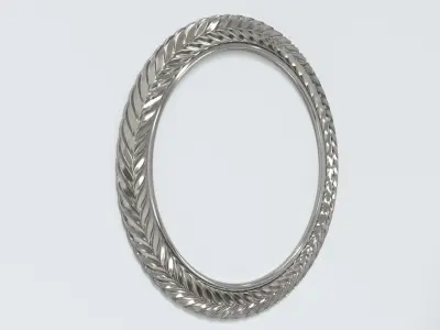 Carved round mirror frame 3D model
