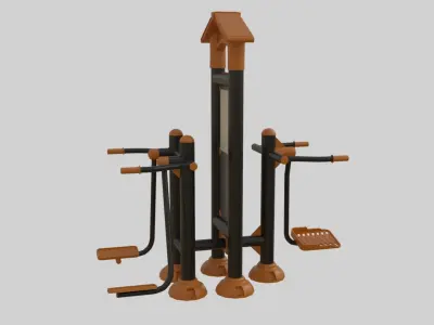 Playground Sport Equipment - 02 Low-poly 3D model