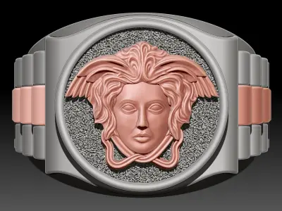   watch Man Ring silver gold printable jewelry  3D print model