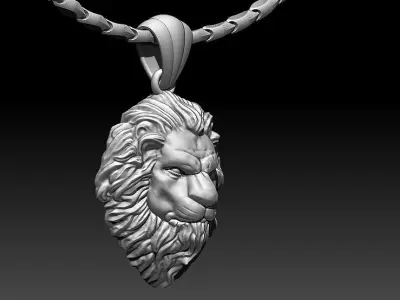 Lion pendant Silver Gold  Print Silver Gold  Print 3D print model