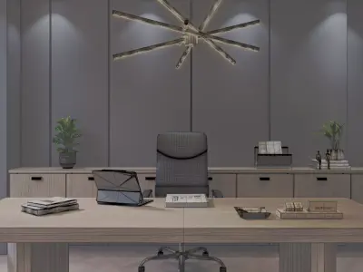 Modern executive Home Office Interior 3D model