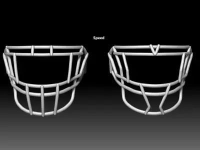 Facemask pack 1 for Riddell SPEED helmet 3D print model