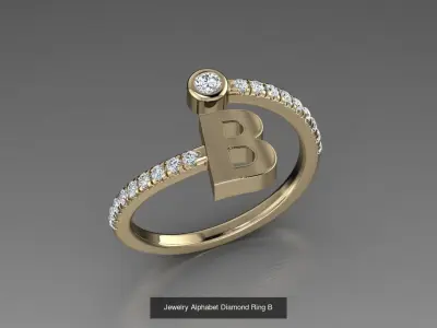 ALPHABET JEWELRY RINGS 3D Model Pack